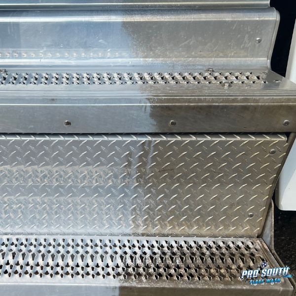 Before and After Pro South Fleet Wash Semi Truck Steps